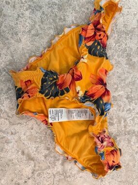 Hollister Yellow Tropical Floral Bikini Bottoms